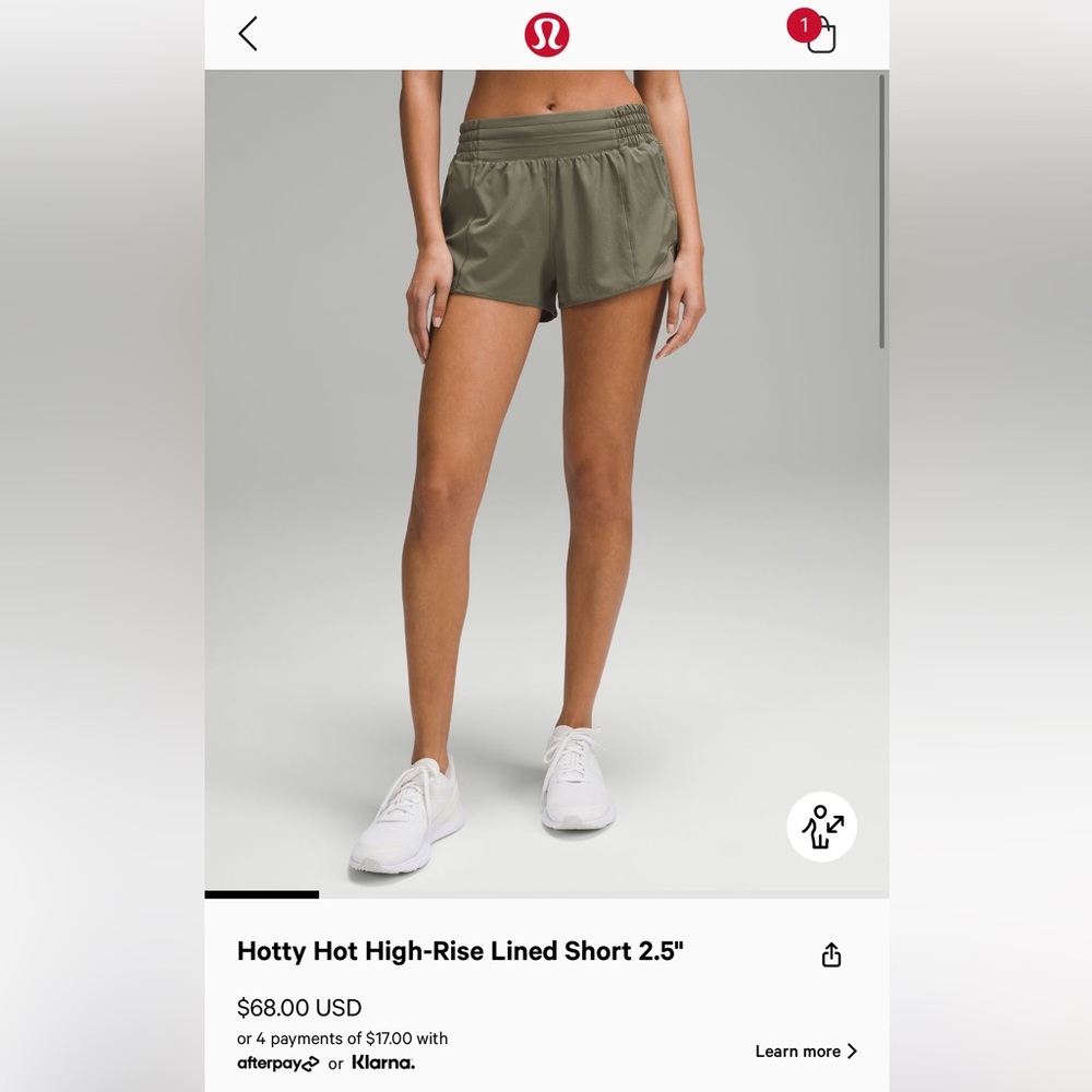 lululemon Hotty Hot High Rise Lined Short 2.5 inch